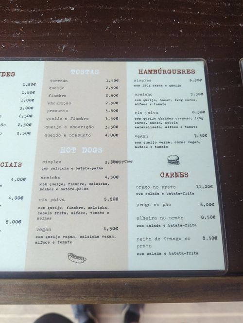Menu at Casa do Areinho in Arouca