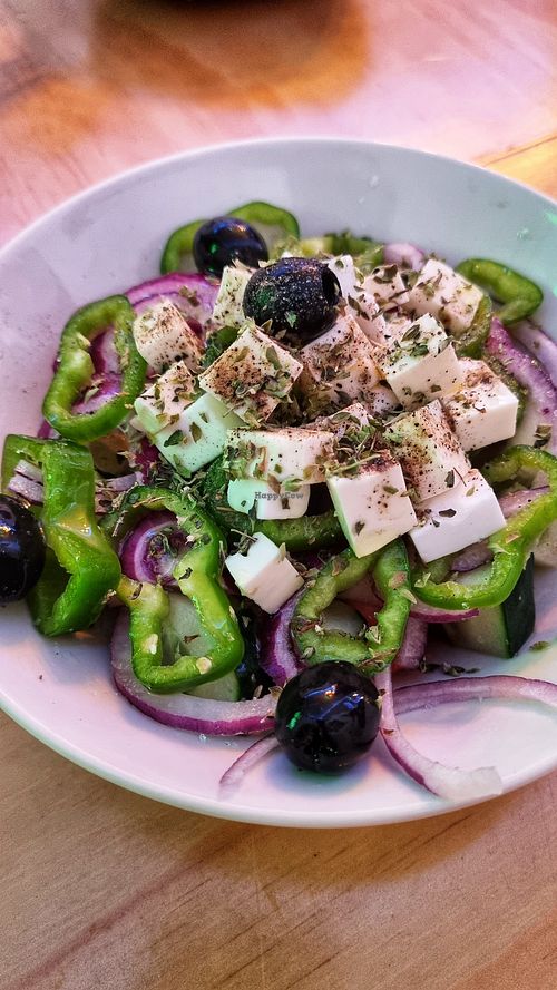 Ensalada Griega (very good) at La Vegana Taperia Playa in Torre Del Mar