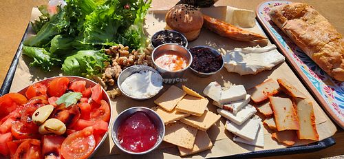 Vegan board at Tel Shifon Winery in Kibbutz Ortal