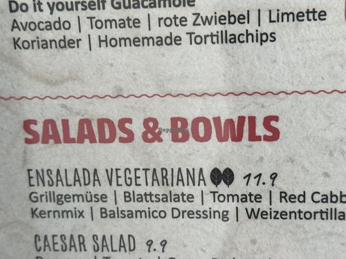 menu  at Enchilada in Minden