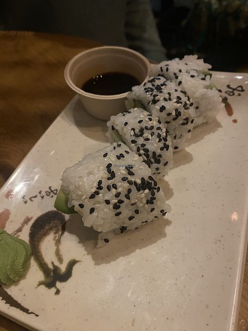 Vegan sushi inside out roll 🍣   at Dim Sum at Foodhall MOUT  in Hilversum