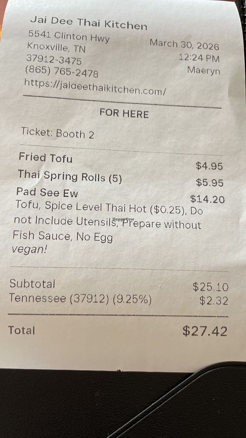   at Jai Dee Thai Kitchen in Knoxville