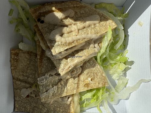 Vegan quesadilla  at Lupe's Cantina Mexicana in Leeds