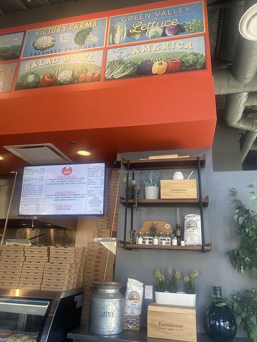 Digital Menu and Decor - Very Farm-to-Table  at Sliver Pizzeria - Broadway in Oakland