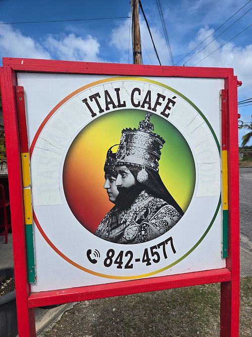  at Rastafari Ital Cafe in St Philip