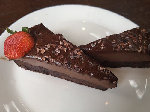 Vegan afternoon tea for two, clementine and chocolate torte at Revolution  in Bristol