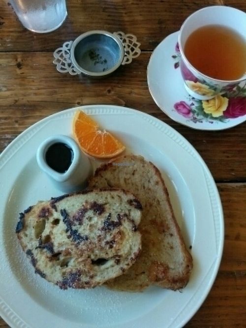 Vegan French Toast with PEI Maple Syrup at Kitchen Witch Tea Room in Kensington
