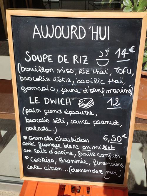 Menu at Chou Bidou in La Rochelle
