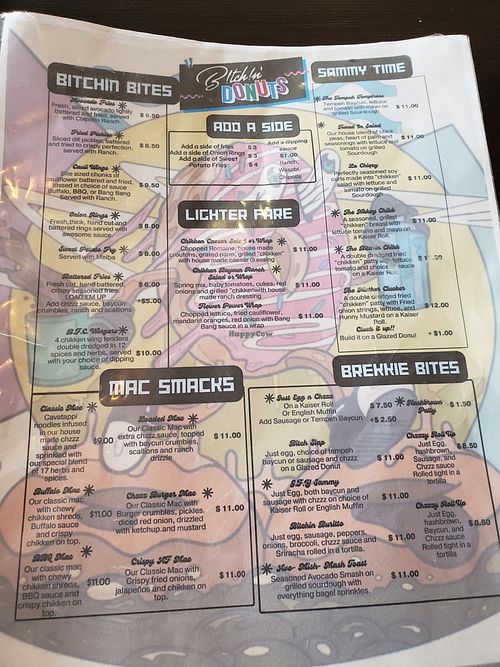 Menu at Bitchin Donuts in Albany