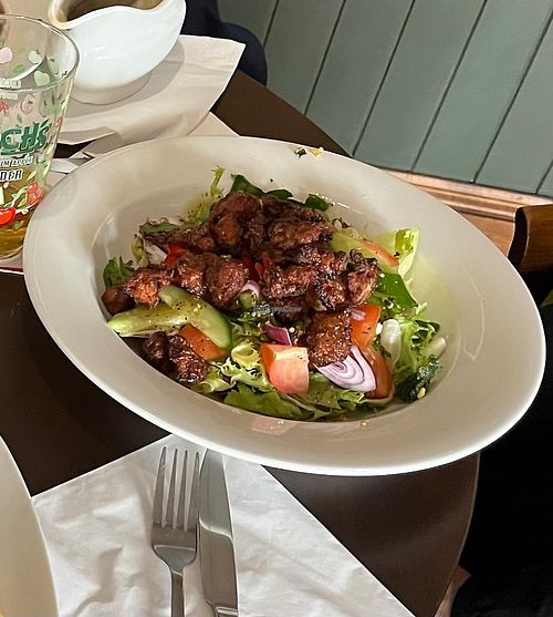 Salad with BBQ cauliflower   at Ty Nant Inn in Cardiff