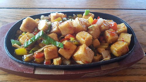 Sweet chilli tofu sizzler at The Sand Dancer in South Shields