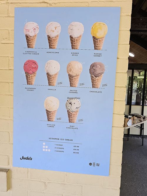 Plant-based ice cream options at Box Hill Café in Tadworth