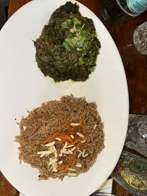 Rice and spinach   at Chopan Schwabing in Munich