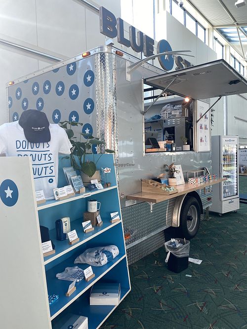 Blue Star Donut Cart (Rubbish Scattered About)  at PDX - Blue Star Donuts in Portland