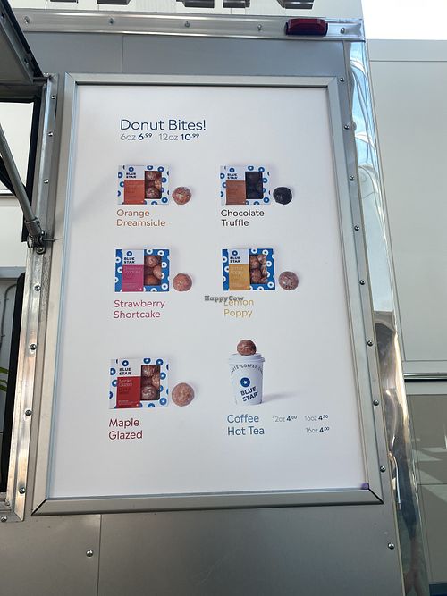 Donut Bites Menu - All Vegan by Default  at PDX - Blue Star Donuts in Portland
