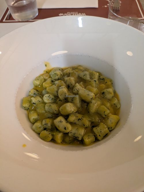 Gnocchetti zucca e porro at Welldone Cils Social Food in Cesena