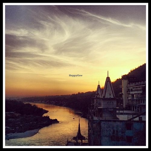 Terrace view at Beatles Cafe in Rishikesh