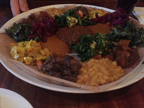 feast for two at Bunna Cafe in Brooklyn