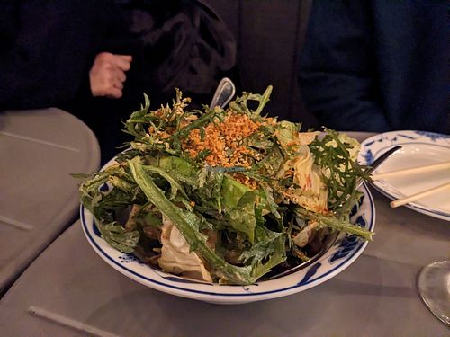 chrysanthemum sesame salad at Bonnie's in Brooklyn