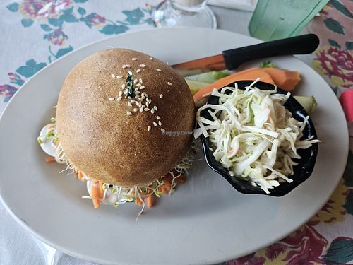 Hummus vegan sandwich at Breadline Cafe in Omak