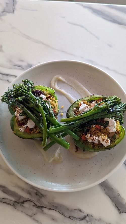 Loaded capsicum at Greens & Grains Cafe in Beaconsfield
