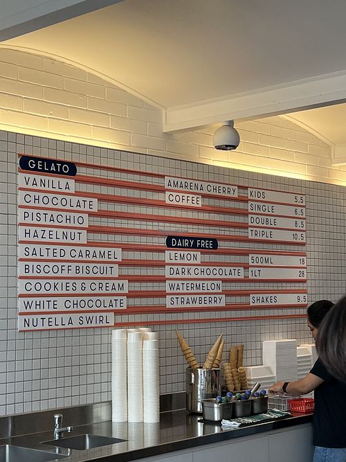 4 vegan options   at Isola Gelato in Cowes
