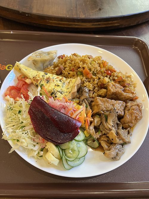 Buffet style vegetarian dish   at Flora Comida Vegetariana in Sao Paulo