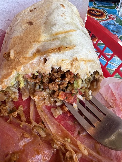 Vegan burrito (half-eaten as I forgot the photo until half-way through!)  at La Choza in Brighton