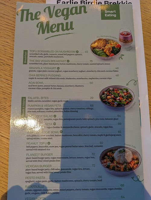 Vegan menu at The Coffee Club in Abu Dhabi
