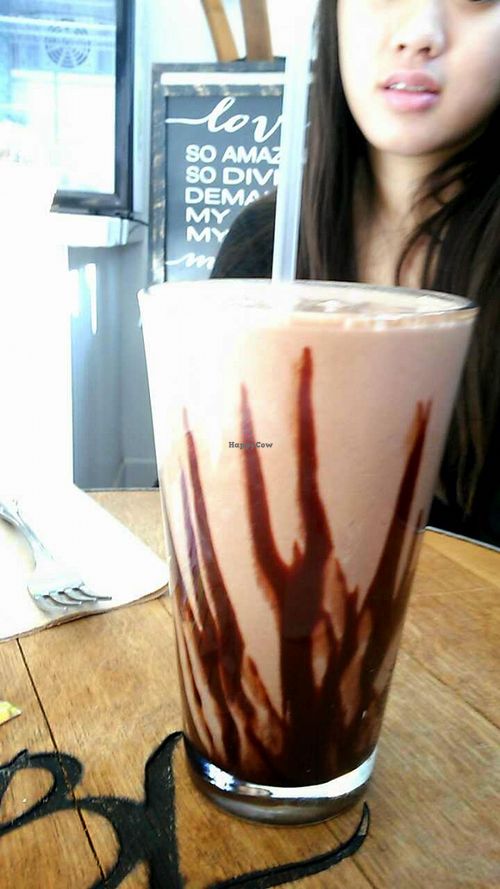 Some kind of chocolate smoothie at 118 Degrees Community Cafe in Anaheim