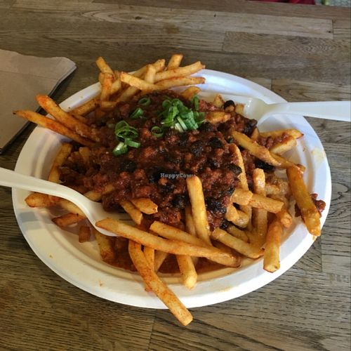 Chili Chez Fries at Healthy Junk in Anaheim