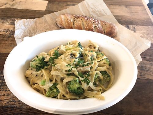 Fettuccine Alfredo at Healthy Junk in Anaheim