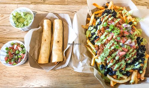 Loaded fries at Healthy Junk in Anaheim