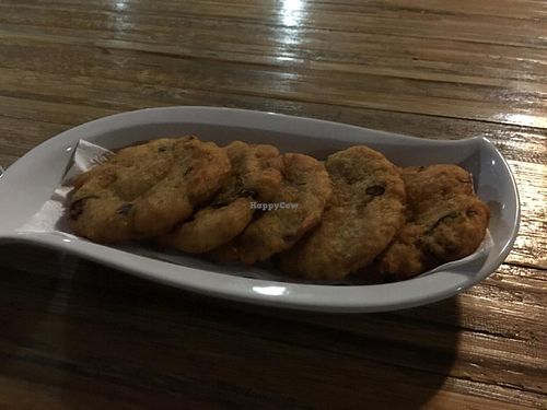potato pakoras! looks plain, tastes delicious! at Sharaswhaty in Ubud