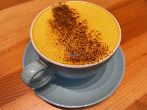 Turmeric latte at Heirloom in Vancouver