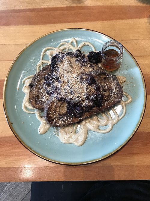  Vegan French toast  at Heirloom in Vancouver
