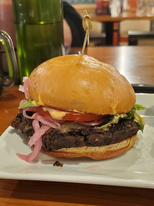 Black Bean Vegetable Burger at Grazers in Winooski