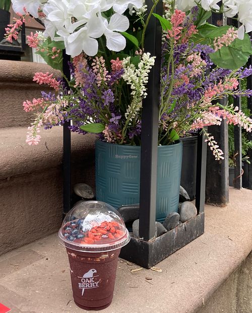 Acai "bowl" with unlimited toppings.  at Oakberry - Upper East Side in New York City