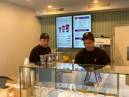 Counter--all they offer is acai; no seating inside. at Oakberry - Upper East Side in New York City
