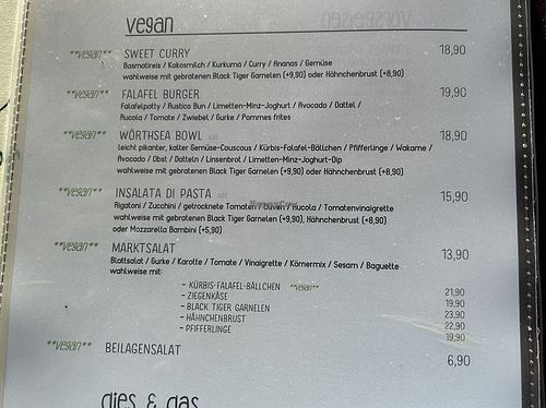 Vegan options  at Seehaus Raabe in Woerthsee