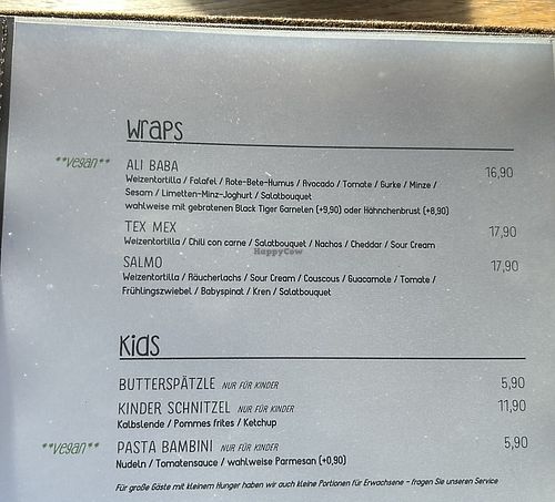 Vegan options  at Seehaus Raabe in Woerthsee