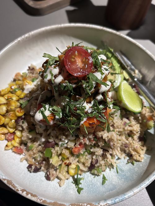Tofu and jackfruit grain bowl  at Aja  in Chandigarh
