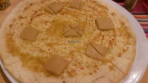 Garlic Bread and Vegan Cheese at Tia's Mexican and Mediterranean Restaurant in Durham