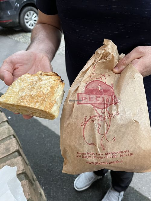 Apple strudel (white pastry)  at Pekarna Peçjak  in Ljubljana
