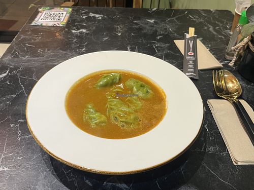 Dumplings in soup   at Asian Vegan Kitchen in Istanbul