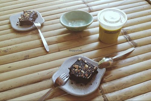 raw brownie & pumpkin panna cotta at Earth Tone in Pai