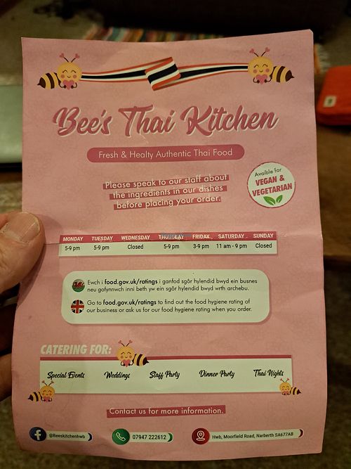  at Bee's Thai kitchen in Narberth