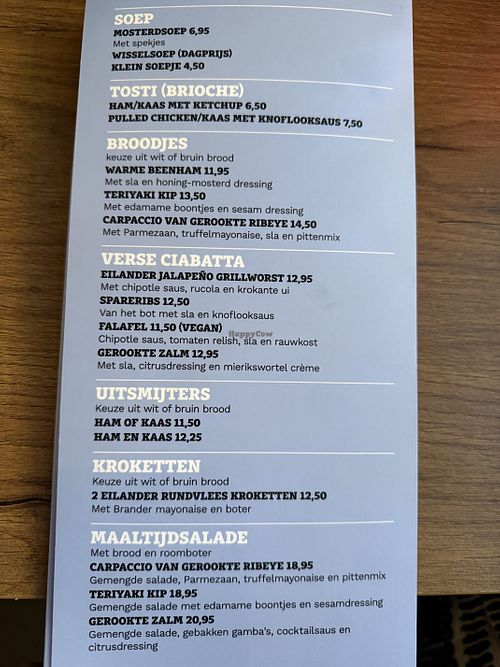 Menu (March 2026 (2))  at Brasserie Brandaris in West-terschelling