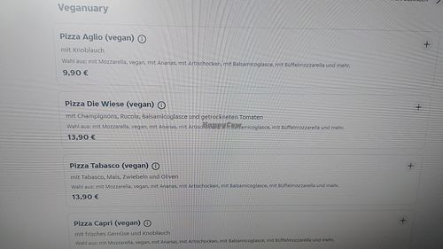 Menu at Salute in Innsbruck