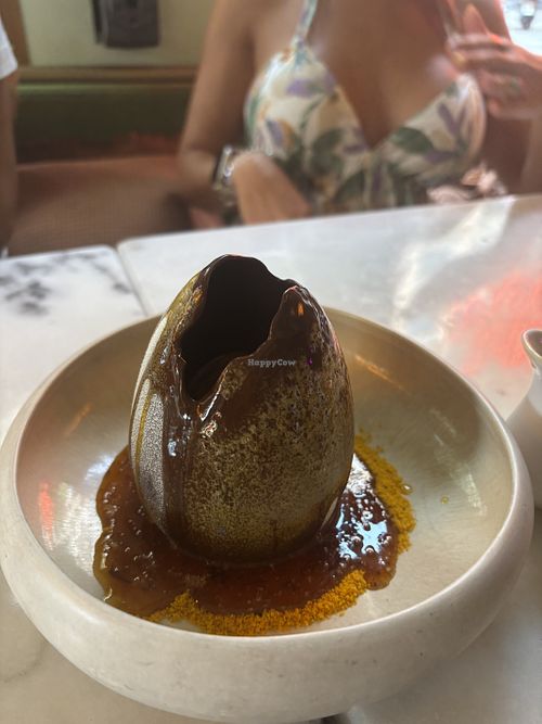 Chocolate egg to share   at Wild Food in Barcelona